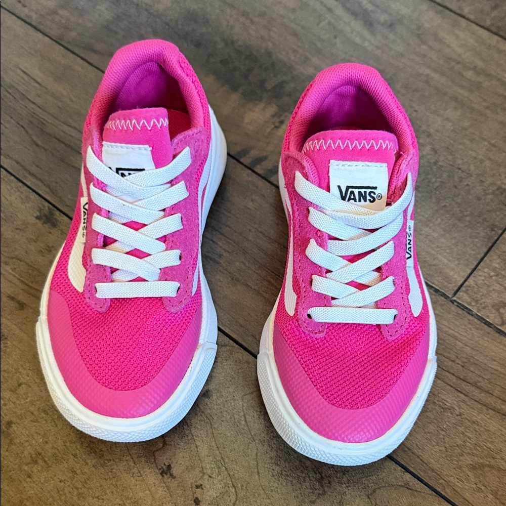 Vans Kids Hot Pink Low-Top Sneakers with White Accents